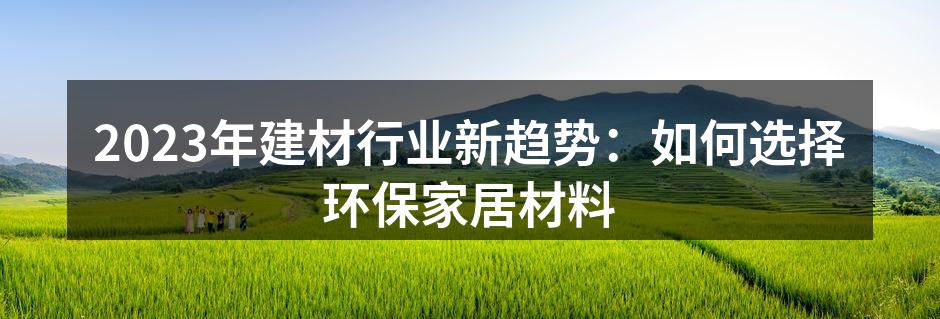 使用可再生材料的家居设计